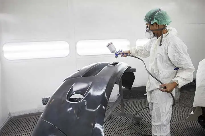 Professional car repaint booth